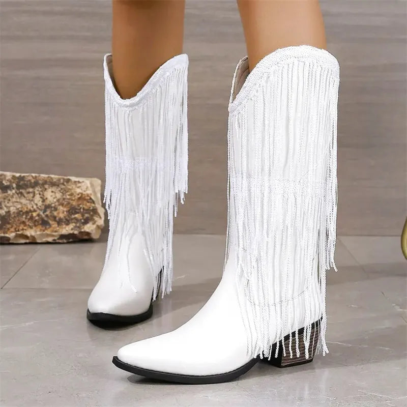 MATILDA Cowgirl Boots Fringe - Clog Heel | Top of the range comfort - Yehaw