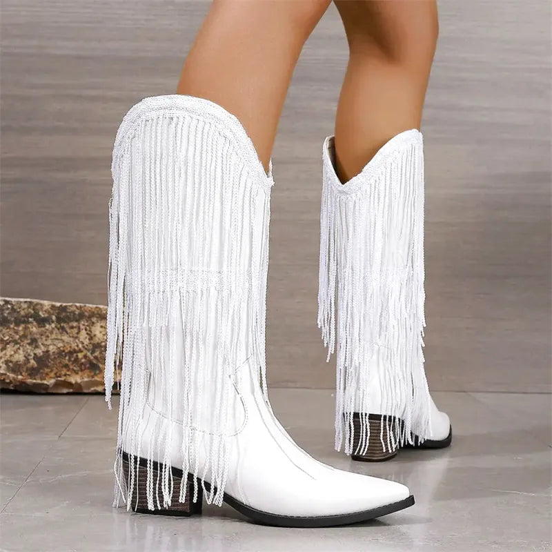 MATILDA Cowgirl Boots Fringe - Clog Heel | Top of the range comfort - Yehaw