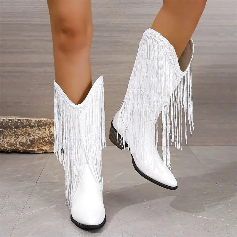 MATILDA Cowgirl Boots Fringe - Clog Heel | Top of the range comfort - Yehaw