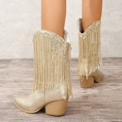 MATILDA Cowgirl Boots Fringe - Clog Heel | Top of the range comfort - Yehaw
