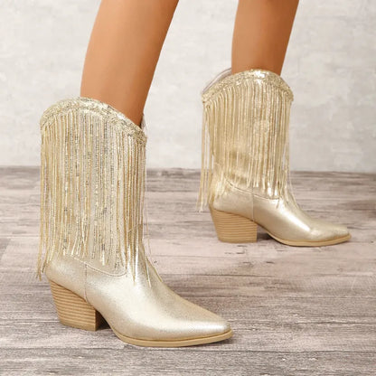 MATILDA Cowgirl Boots Fringe - Clog Heel | Top of the range comfort - Yehaw