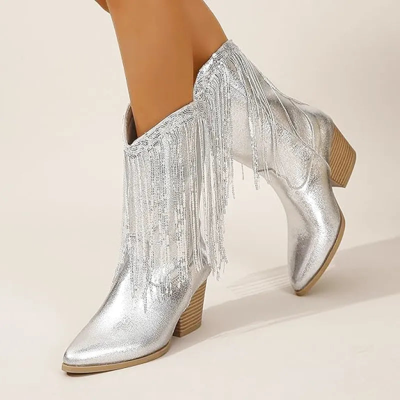 MATILDA Cowgirl Boots Fringe - Clog Heel | Top of the range comfort - Yehaw