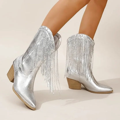 MATILDA Cowgirl Boots Fringe - Clog Heel | Top of the range comfort - Yehaw