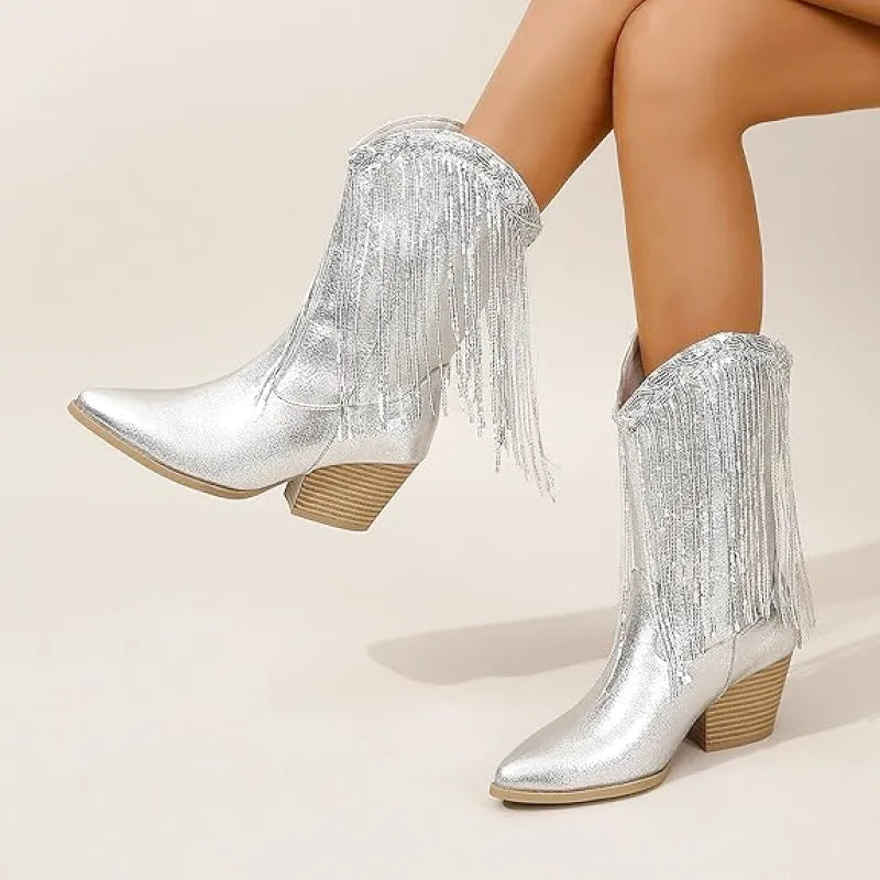 MATILDA Cowgirl Boots Fringe - Clog Heel | Top of the range comfort - Yehaw