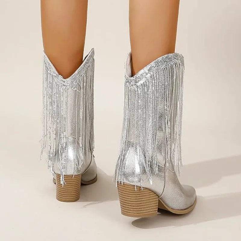MATILDA Cowgirl Boots Fringe - Clog Heel | Top of the range comfort - Yehaw