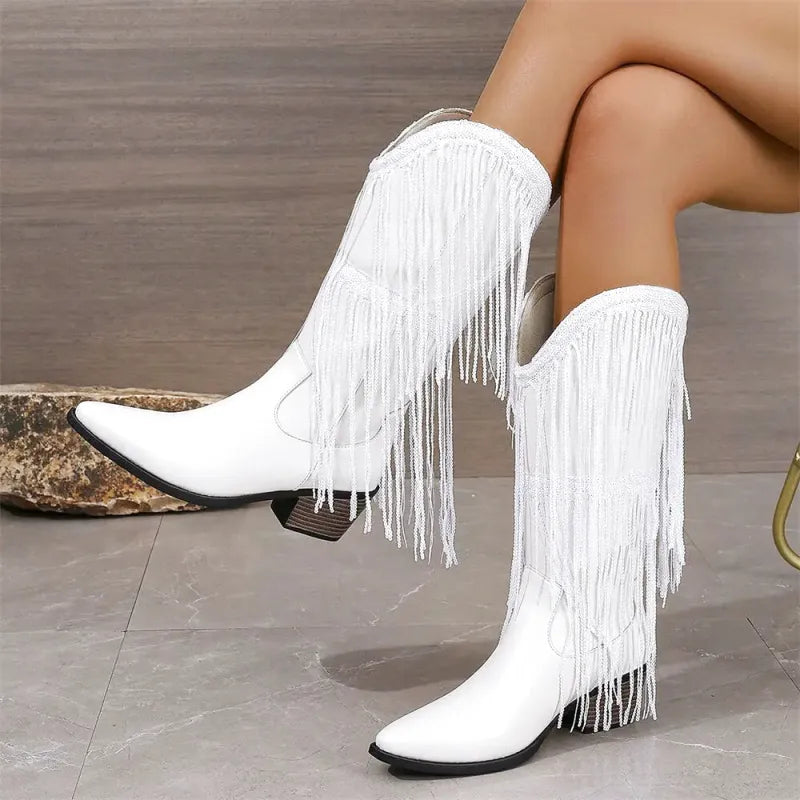 MATILDA Cowgirl Boots Fringe - Clog Heel | Top of the range comfort - Yehaw