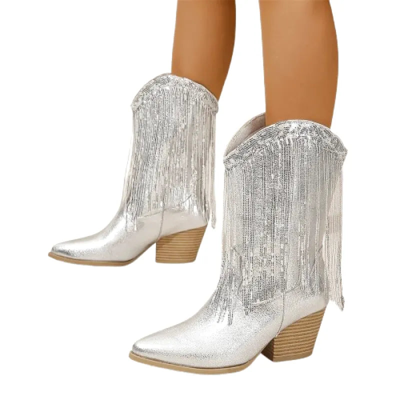 MATILDA Cowgirl Boots Fringe - Clog Heel | Top of the range comfort - Yehaw