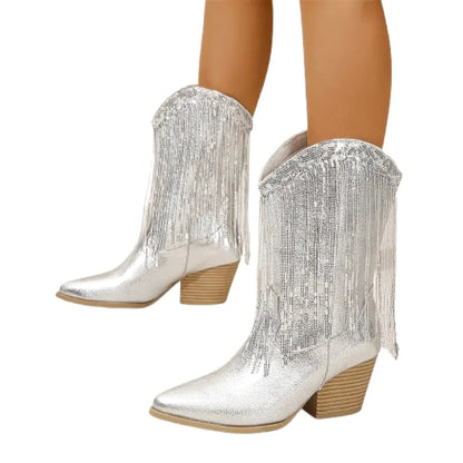 MATILDA Cowgirl Boots Fringe - Clog Heel | Top of the range comfort - Yehaw