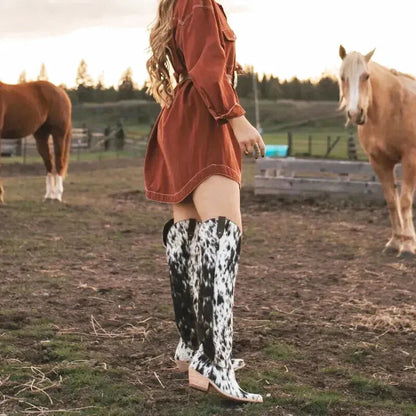 MILK Cowgirl Boots - Yehaw | Black & White - Yehaw