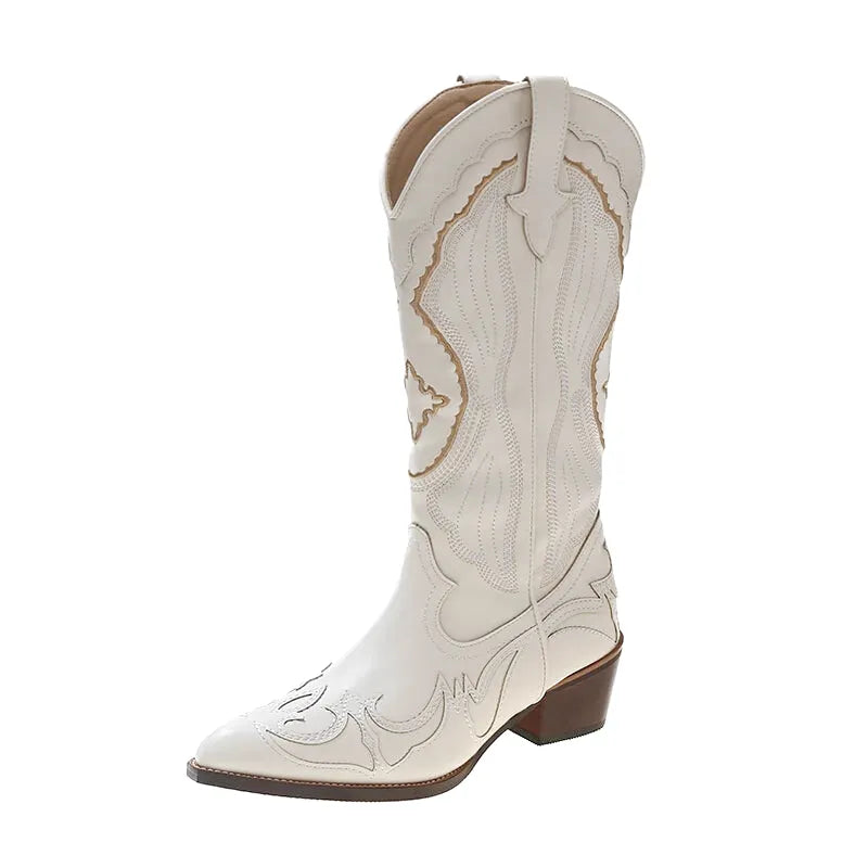 MOLLY Cowgirl Boots - Resistant PU leather | Elegance & Stability - Yehaw