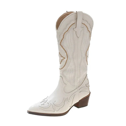 MOLLY Cowgirl Boots - Resistant PU leather | Elegance & Stability - Yehaw
