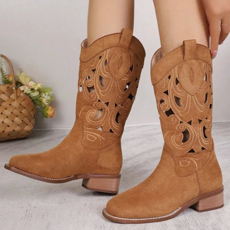 MONTANA Cowgirl Boots - Resistant PU leather | Elegance & Stability - Yehaw
