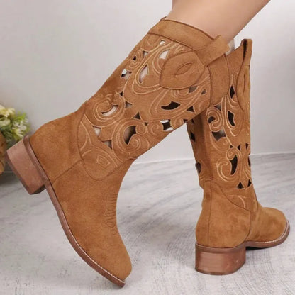 MONTANA Cowgirl Boots - Resistant PU leather | Elegance & Stability - Yehaw