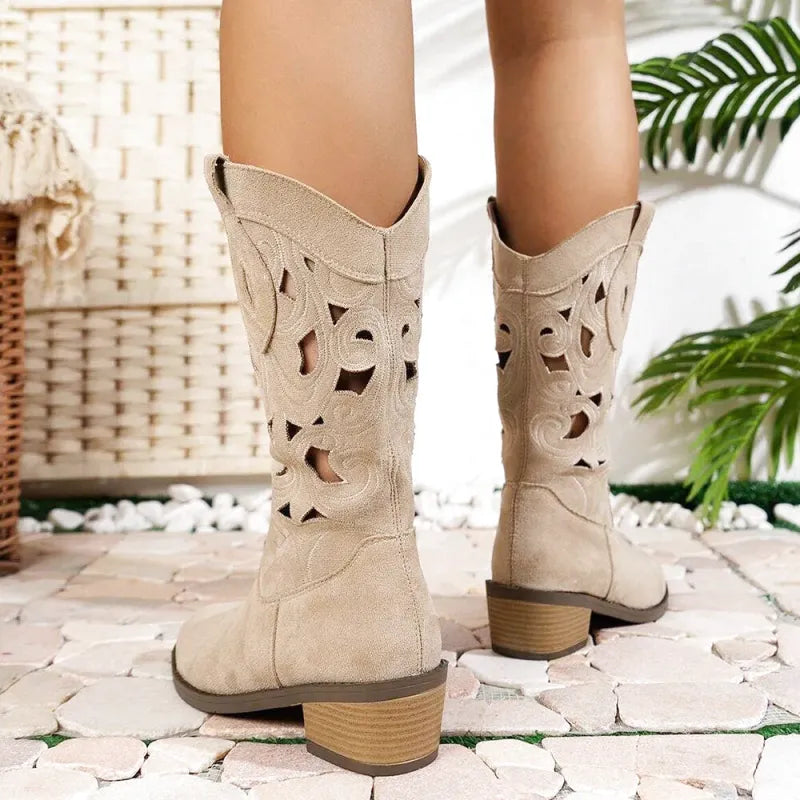MONTANA Cowgirl Boots - Resistant PU leather | Elegance & Stability - Yehaw