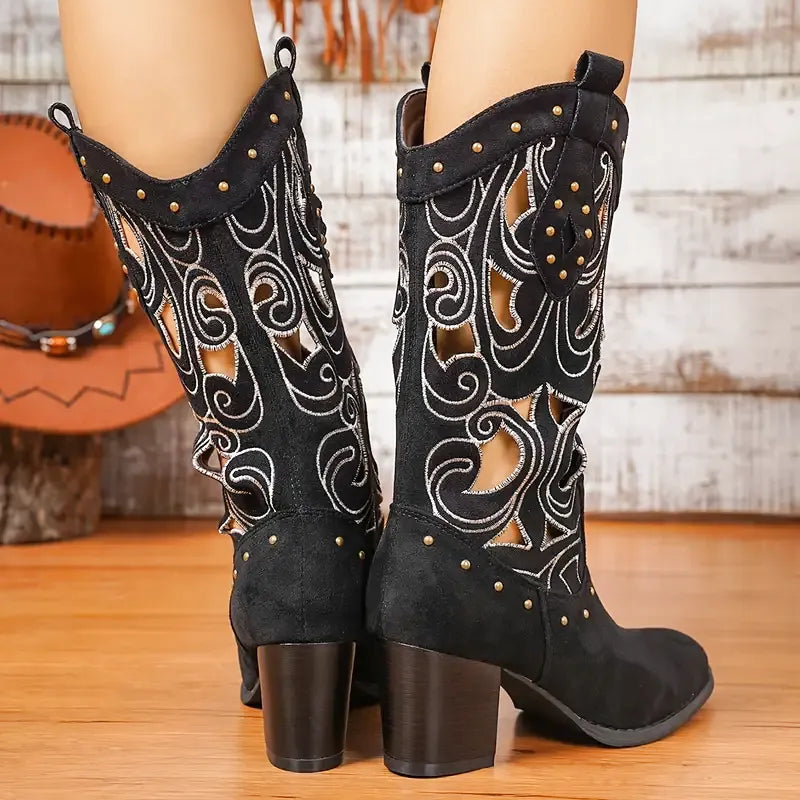 MONTANA Cowgirl Boots - Resistant PU leather | Elegance & Stability - Yehaw
