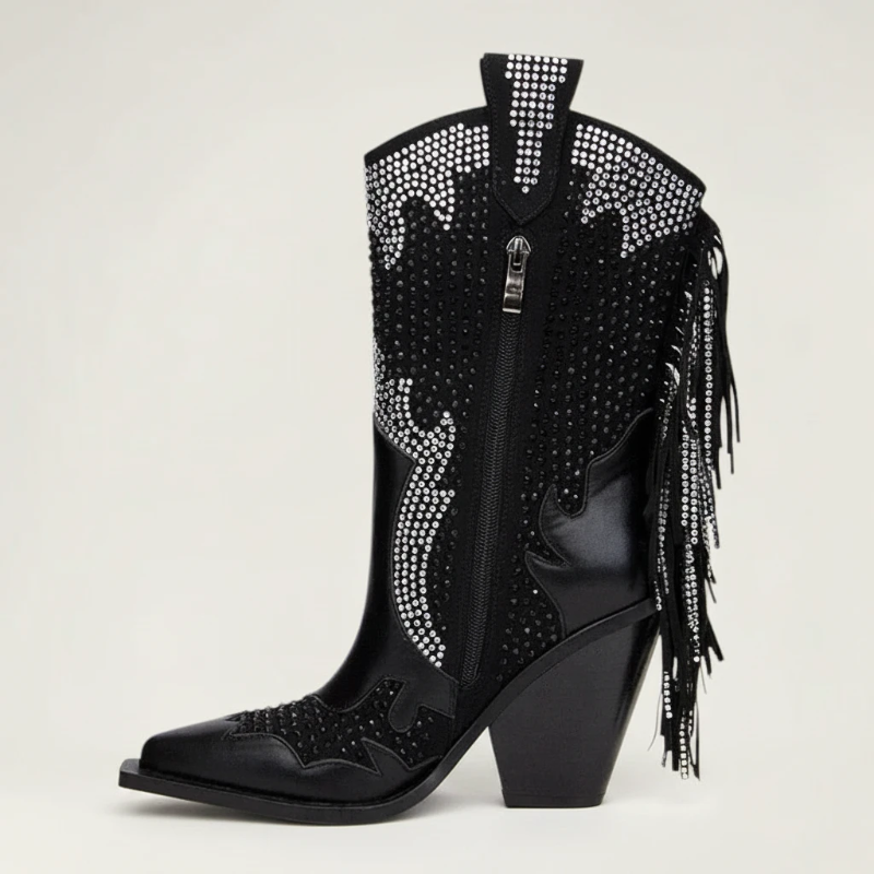 NELLIE Cowgirl Boots - Yehaw | Black - Yehaw