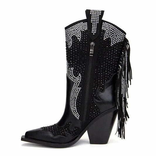 NELLIE Cowgirl Boots - Yehaw | Black - Yehaw 