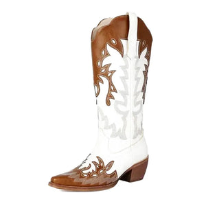 PEARL Cowgirl Boots - Yehaw | Brown & White - Yehaw