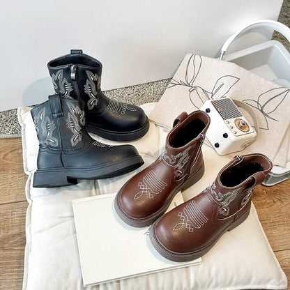 PERL Kids Cowboy Boots - Soft PU leather | Stable & Easy to slip on - Yehaw