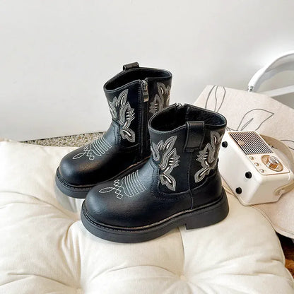 PERL Kids Cowboy Boots - Soft PU leather | Stable & Easy to slip on - Yehaw