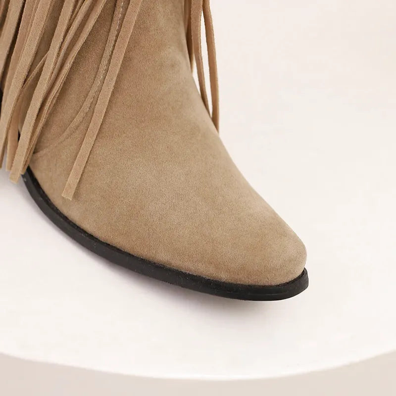 POPPY Cowgirl Boots Fringe - Soft lining | Elegance & Stability - Yehaw