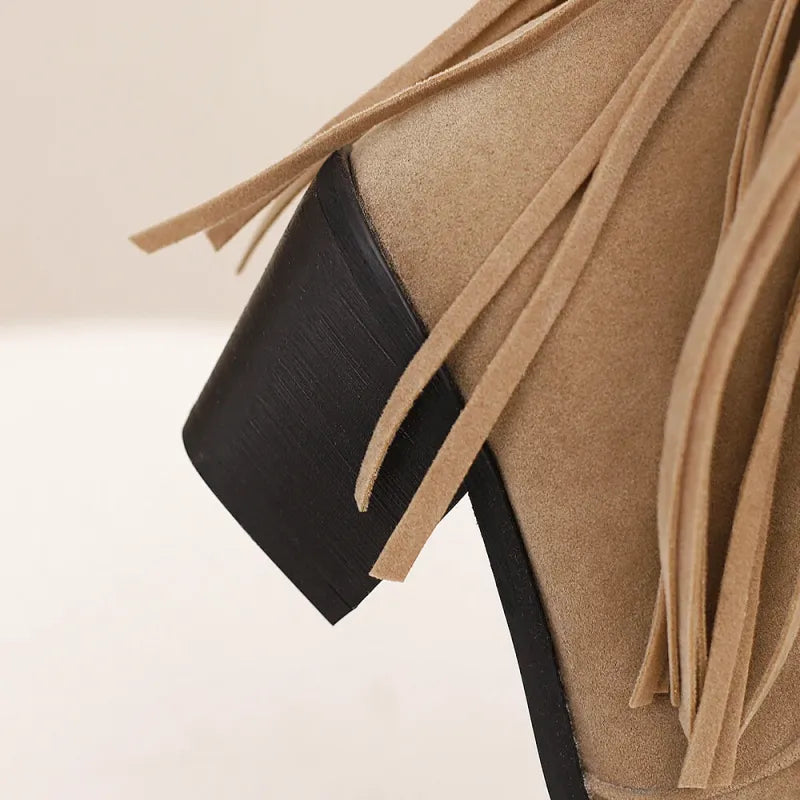 POPPY Cowgirl Boots Fringe - Soft lining | Elegance & Stability - Yehaw