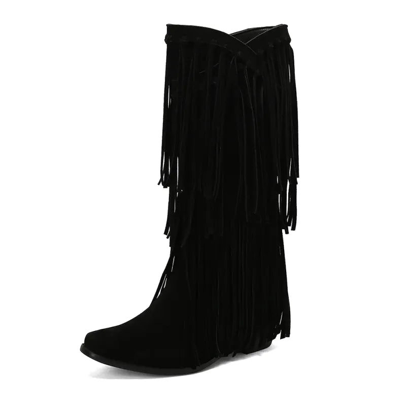 POPPY Cowgirl Boots Fringe - Soft lining | Elegance & Stability - Yehaw