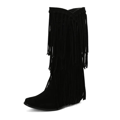 POPPY Cowgirl Boots Fringe - Soft lining | Elegance & Stability - Yehaw