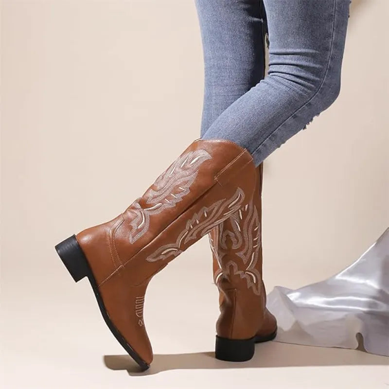 QUINN Cowgirl Boots - Resistant PU leather | Elegance & Stability - Yehaw