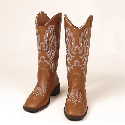 QUINN Cowgirl Boots - Resistant PU leather | Elegance & Stability - Yehaw