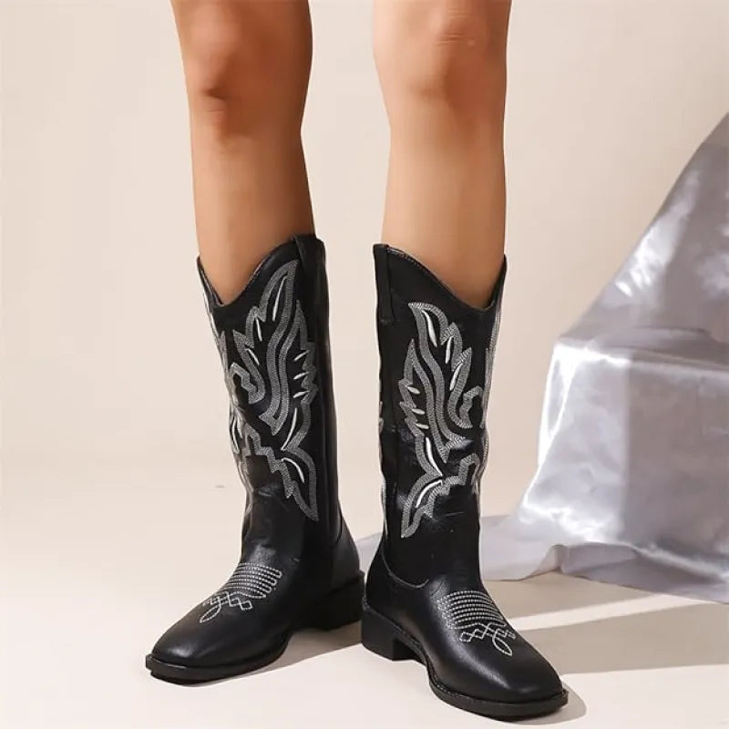 QUINN Cowgirl Boots - Resistant PU leather | Elegance & Stability - Yehaw