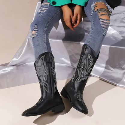 QUINN Cowgirl Boots - Resistant PU leather | Elegance & Stability - Yehaw