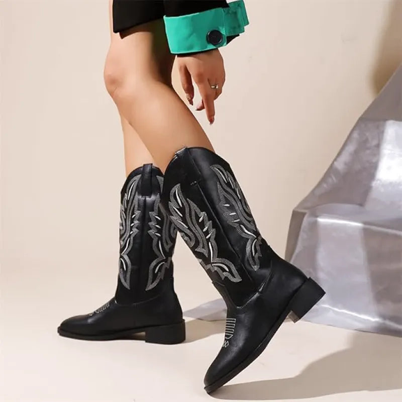 QUINN Cowgirl Boots - Resistant PU leather | Elegance & Stability - Yehaw