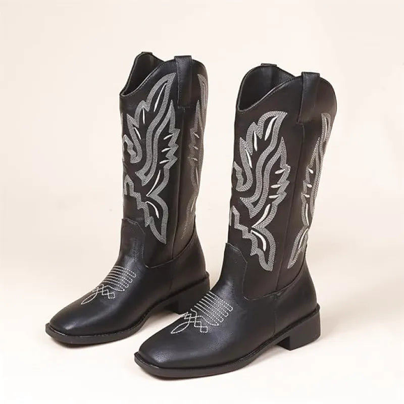 QUINN Cowgirl Boots - Resistant PU leather | Elegance & Stability - Yehaw