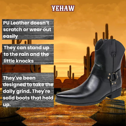 Remington Mens Cowboy Boots - Yehaw | Black & Brown