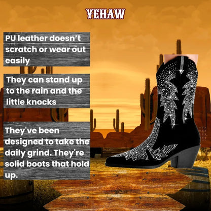 ROXY Black Cowgirl Boots - Yehaw