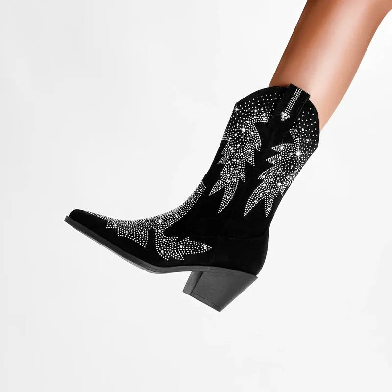 ROXY Cowgirl Boots - Shiny PU leather | Elegance & Stability - Yehaw