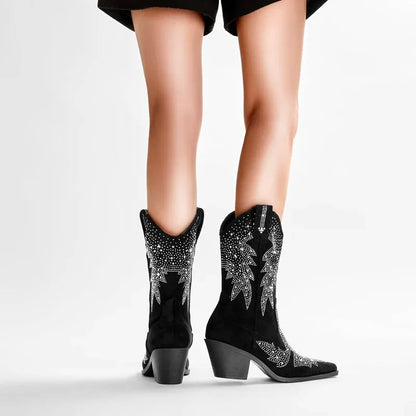 ROXY Cowgirl Boots - Shiny PU leather | Elegance & Stability - Yehaw