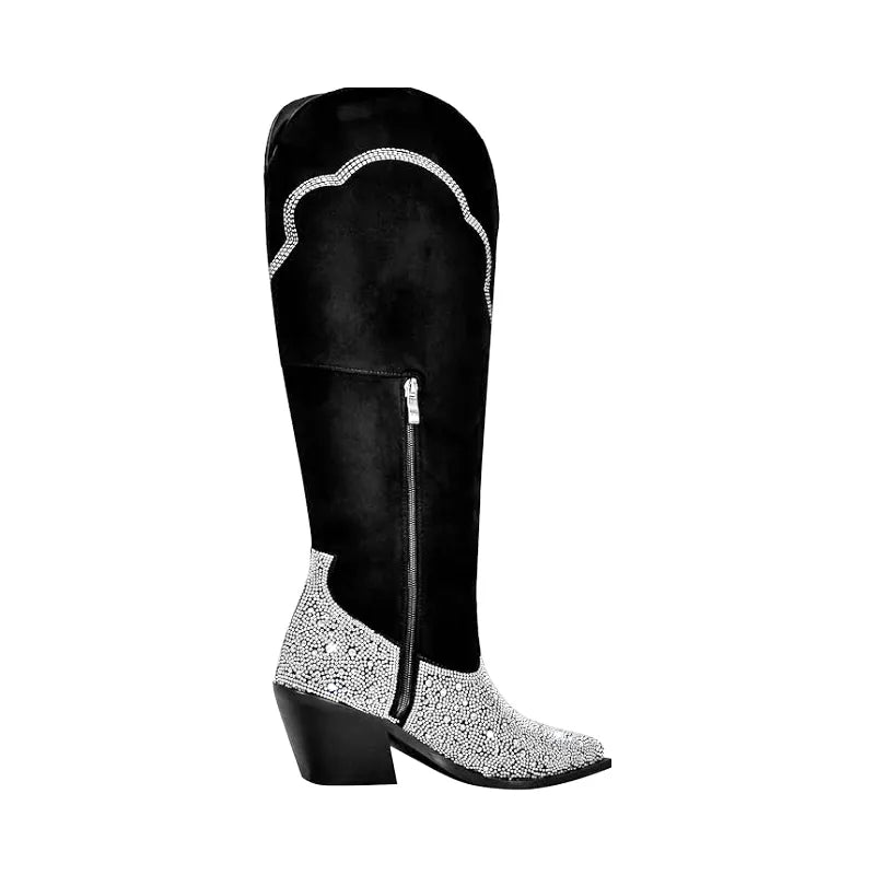 SADIE Cowgirl Boots - Shiny PU leather | Elegance & Stability - Yehaw