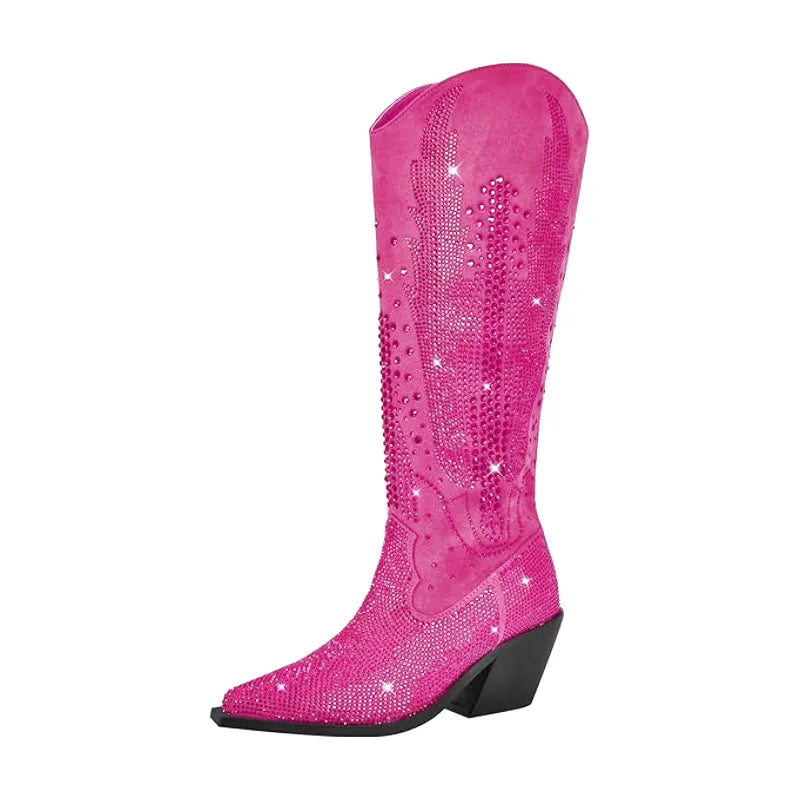 SADIE Cowgirl Boots - Shiny PU leather | Elegance & Stability - Yehaw