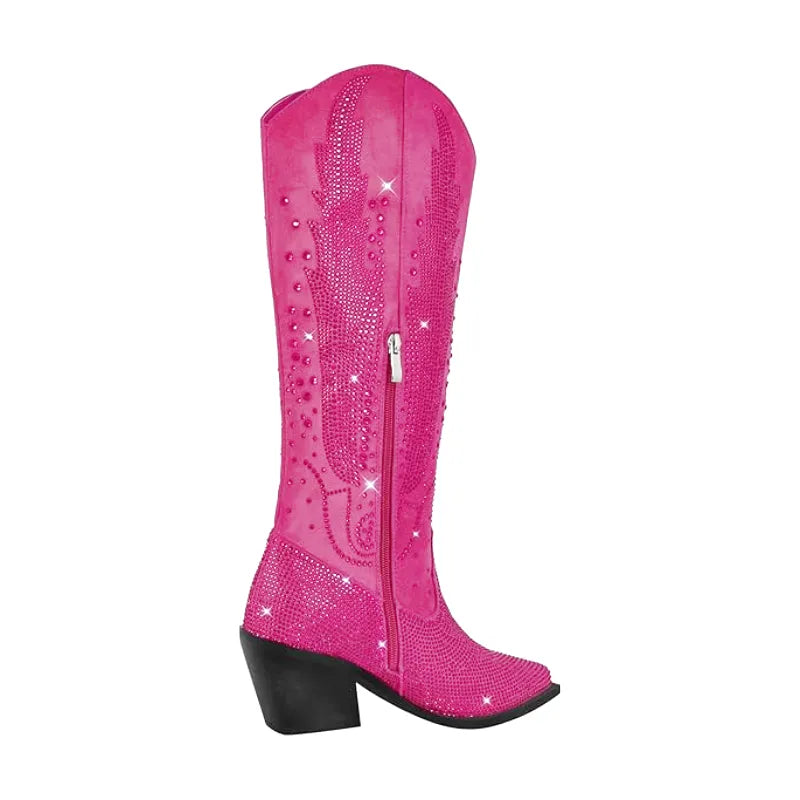 SADIE Cowgirl Boots - Shiny PU leather | Elegance & Stability - Yehaw