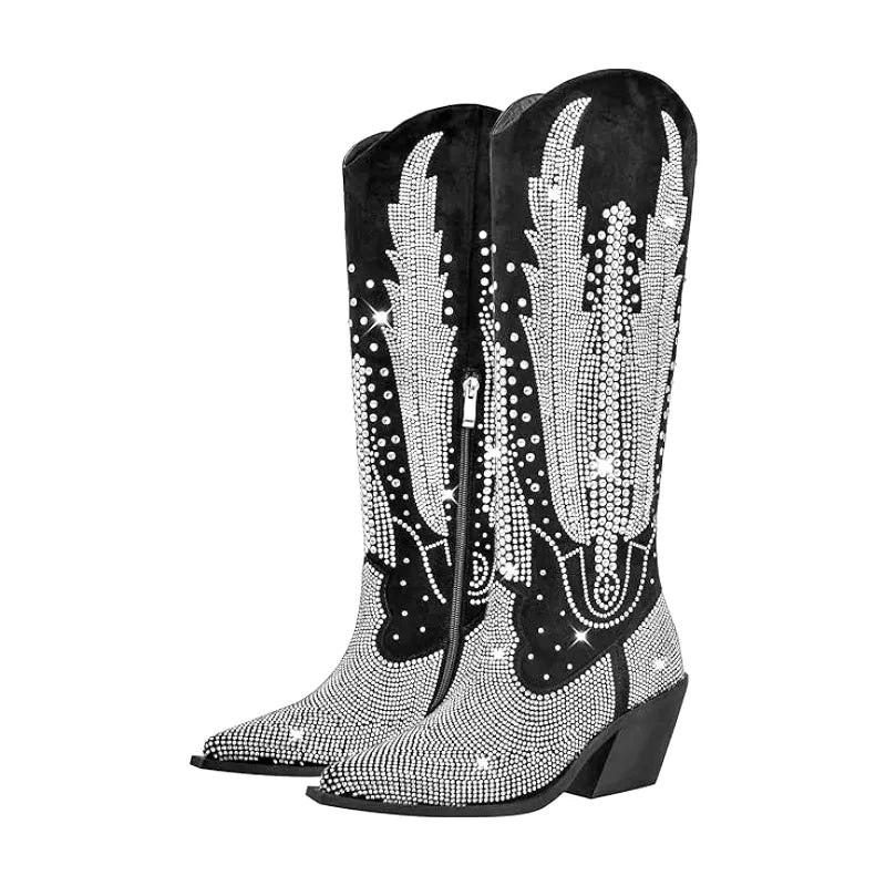 SADIE Cowgirl Boots - Shiny PU leather | Elegance & Stability - Yehaw