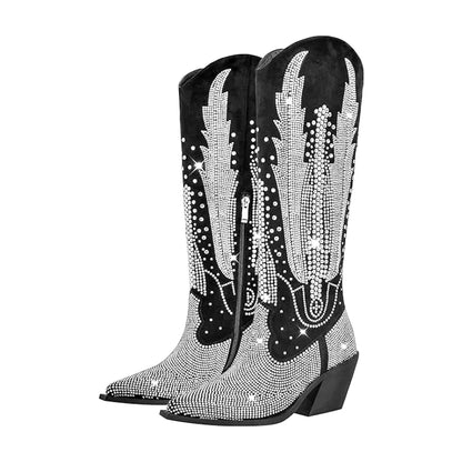 SADIE Cowgirl Boots - Shiny PU leather | Elegance & Stability - Yehaw