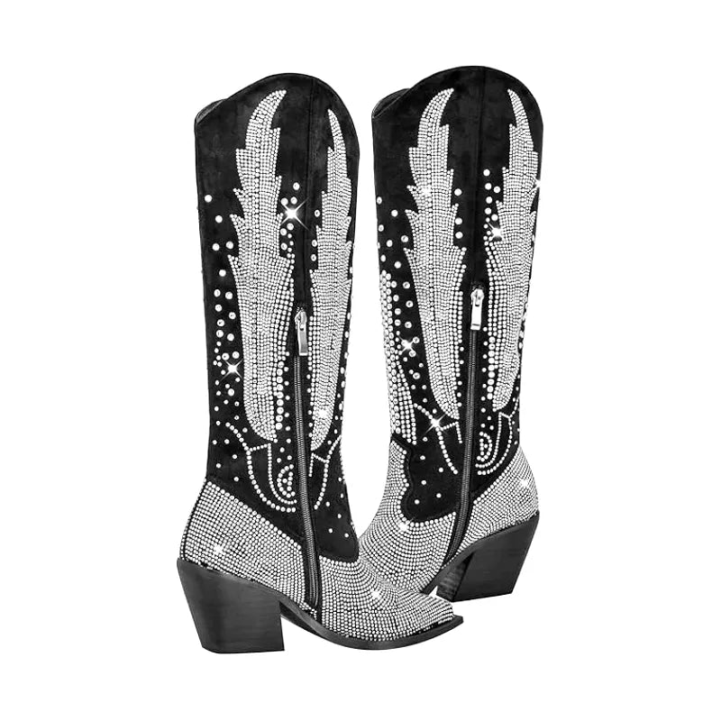 SADIE Cowgirl Boots - Shiny PU leather | Elegance & Stability - Yehaw