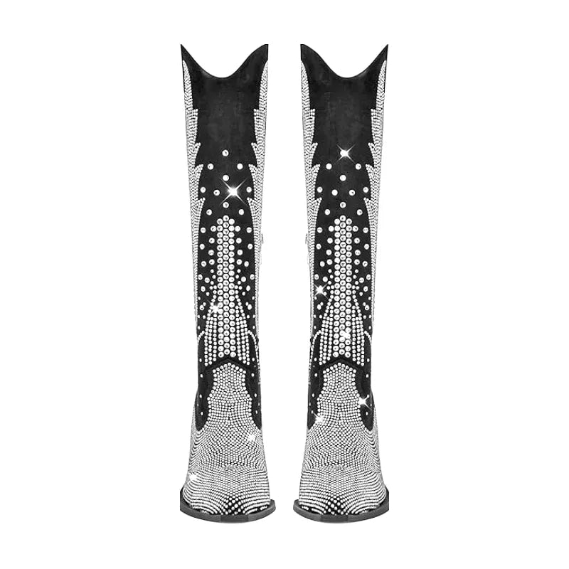 SADIE Cowgirl Boots - Shiny PU leather | Elegance & Stability - Yehaw