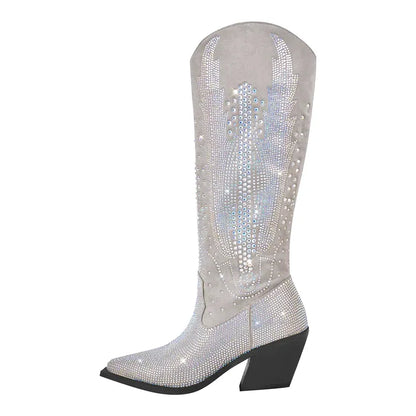 SADIE Cowgirl Boots - Shiny PU leather | Elegance & Stability - Yehaw
