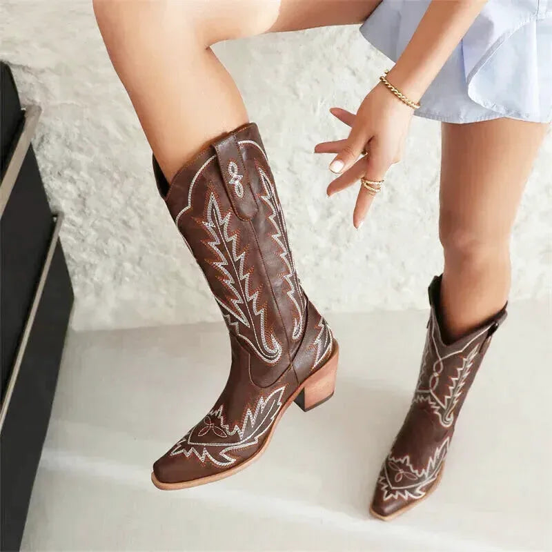 SALLY Cowgirl Boots - Yehaw | Brown - Yehaw