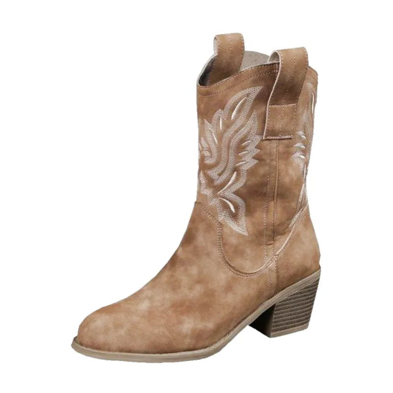 SANDY Cowgirl Boots - Resistant PU leather | Elegance & Stability - Yehaw