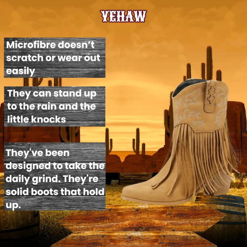 SAVANNAH Cowgirl Boots Fringe - Yehaw