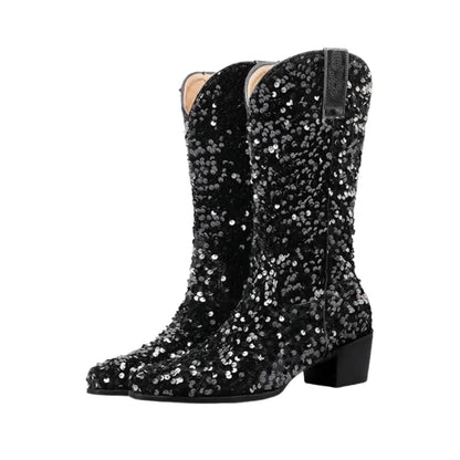 SHONA Cowgirl Boots Glitter – Soft lining | Style & Attitude - Yehaw